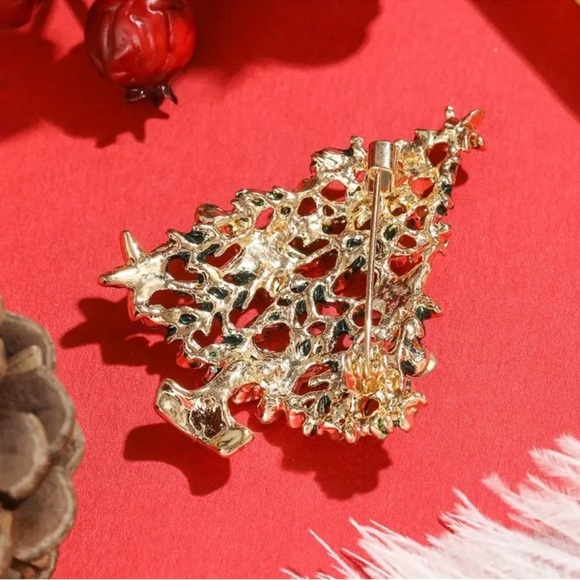 Star Christmas Tree Green Brooch - Picture 5 of 6